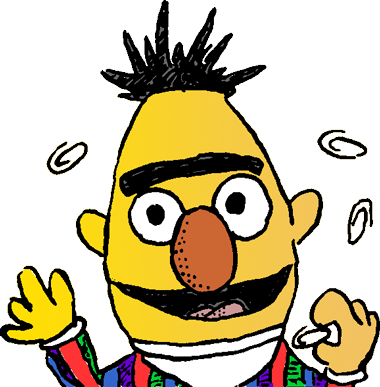 Bert's Favorite Paperclips By Dhorlick - Cartoon (380x387)