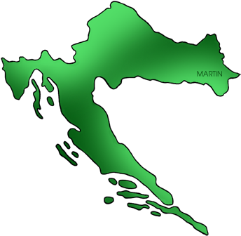 Europe Clip Art By Phillip Martin - Zadar Map Croatia (359x360)