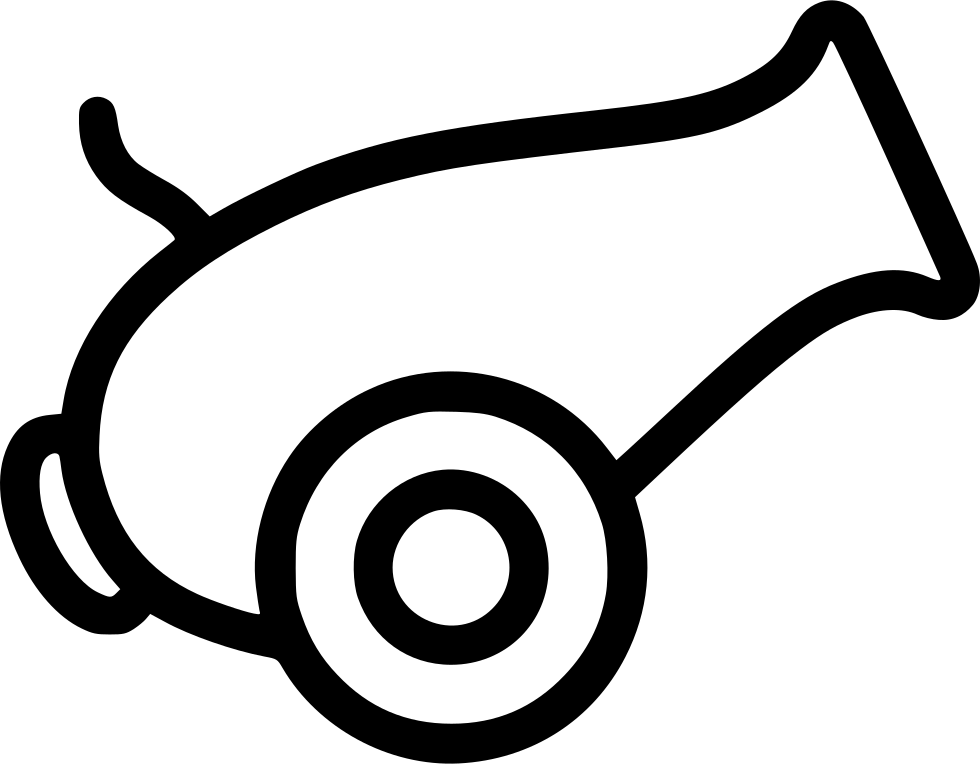 Cannon Comments - Cartoon Cannon Black And White (980x764)