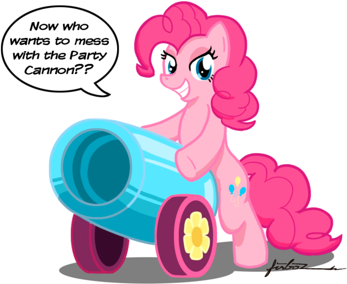 Text Flame Heat Now Who Wants To Mess With The Party - Pinkie Pie Party Cannon (900x675)
