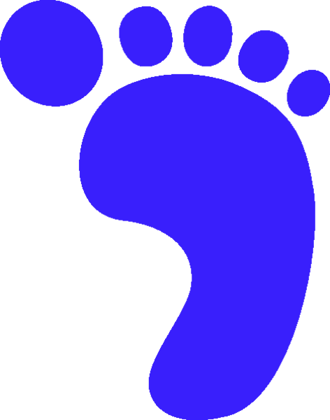Clip Art Footprint Image Desktop Wallpaper - Blue Foot Clipart (472x600)