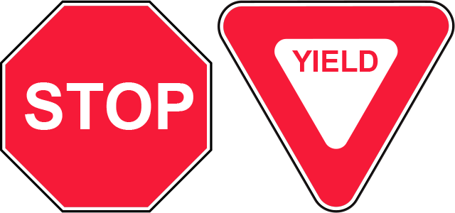 Blank Stop Sign Clip Art Download - Stop Sign Vs Yield Sign (640x300)