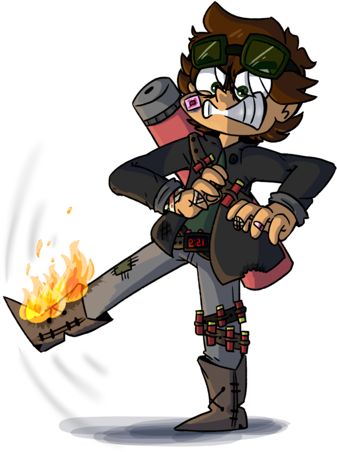 Aidan Burns His Damn Leg Off By Milothemooful - Cartoon (820x974)