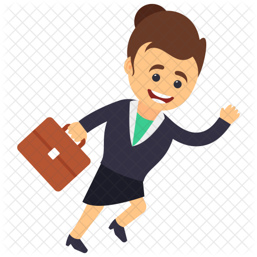 Business Woman In Hurry Icon - Businessperson (512x512)