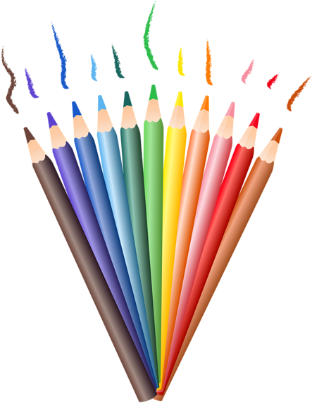 Pencils Png Clipart Transparent Picture - Colored Pencils Clipart Transparent (464x600)