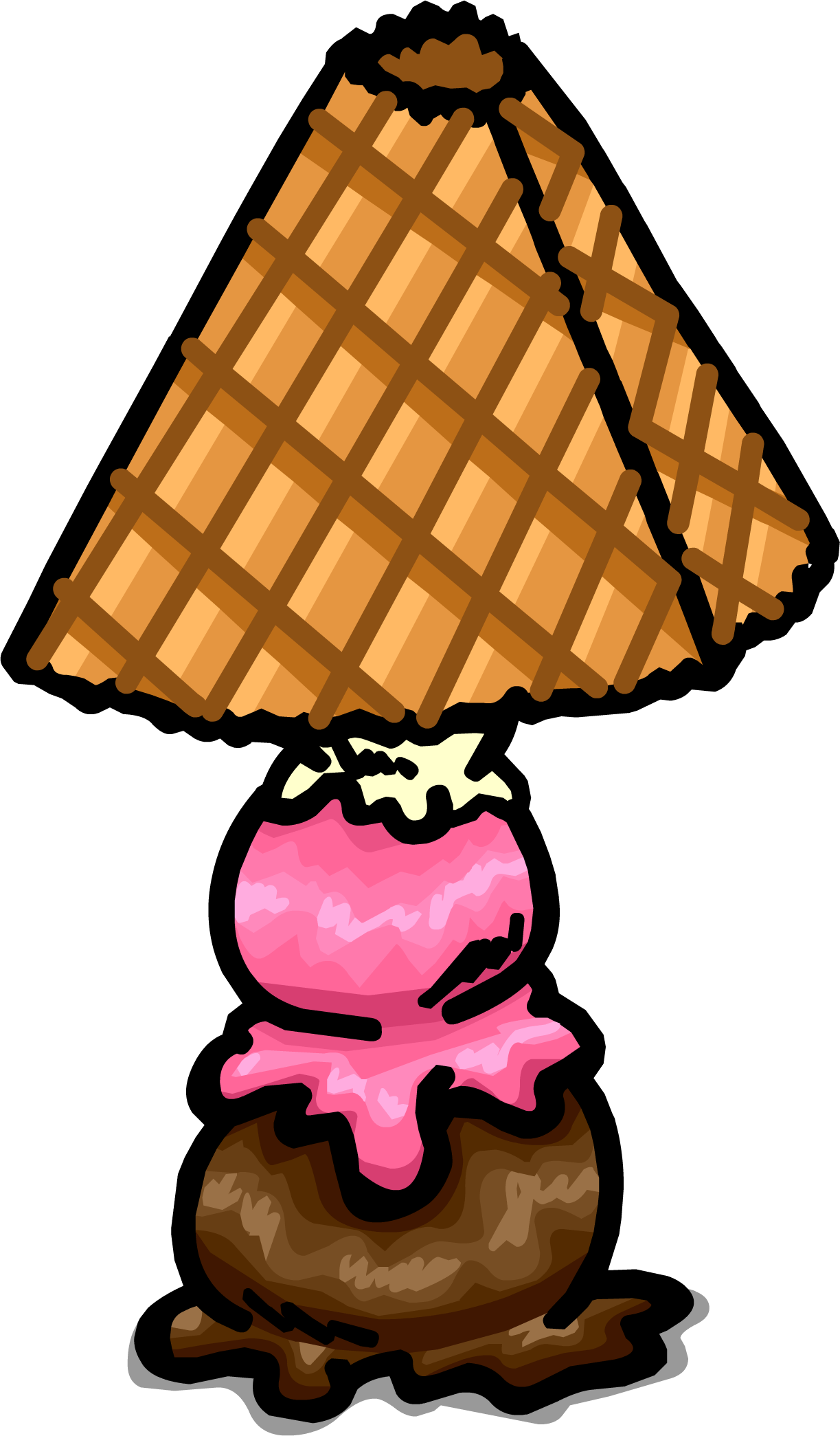 Neapolitan Lamp - Club Penguin Ice Cream Furniture (1223x2089)