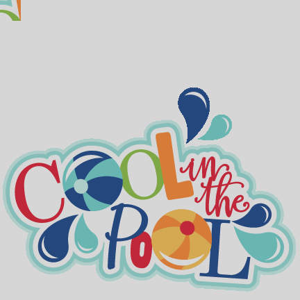Clip Art Cool In The Pool Titles Svg Scrapbook Cut - Scrapbooking (432x432)