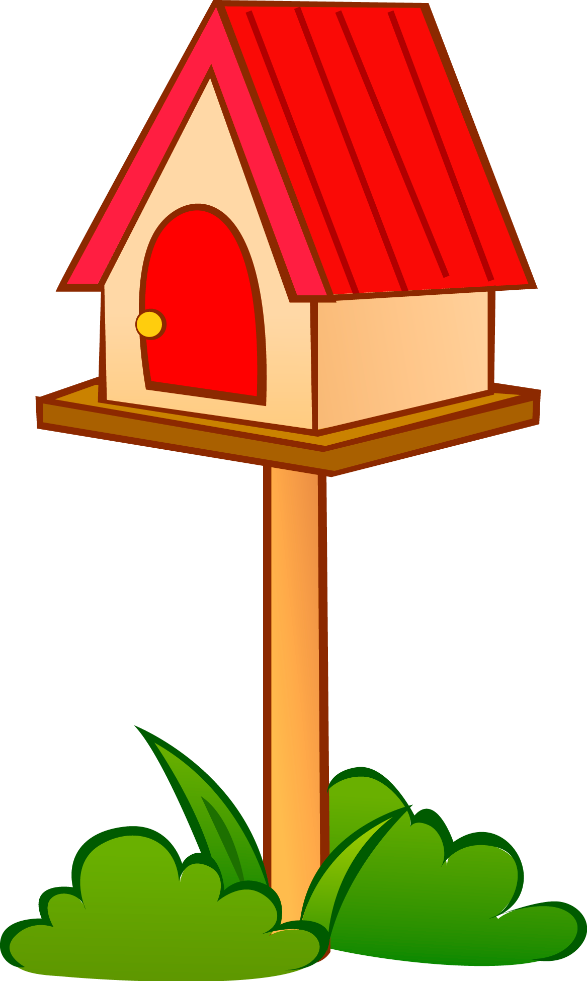 Cartoon Illustration - Bird House - Cartoon (1167x1950)