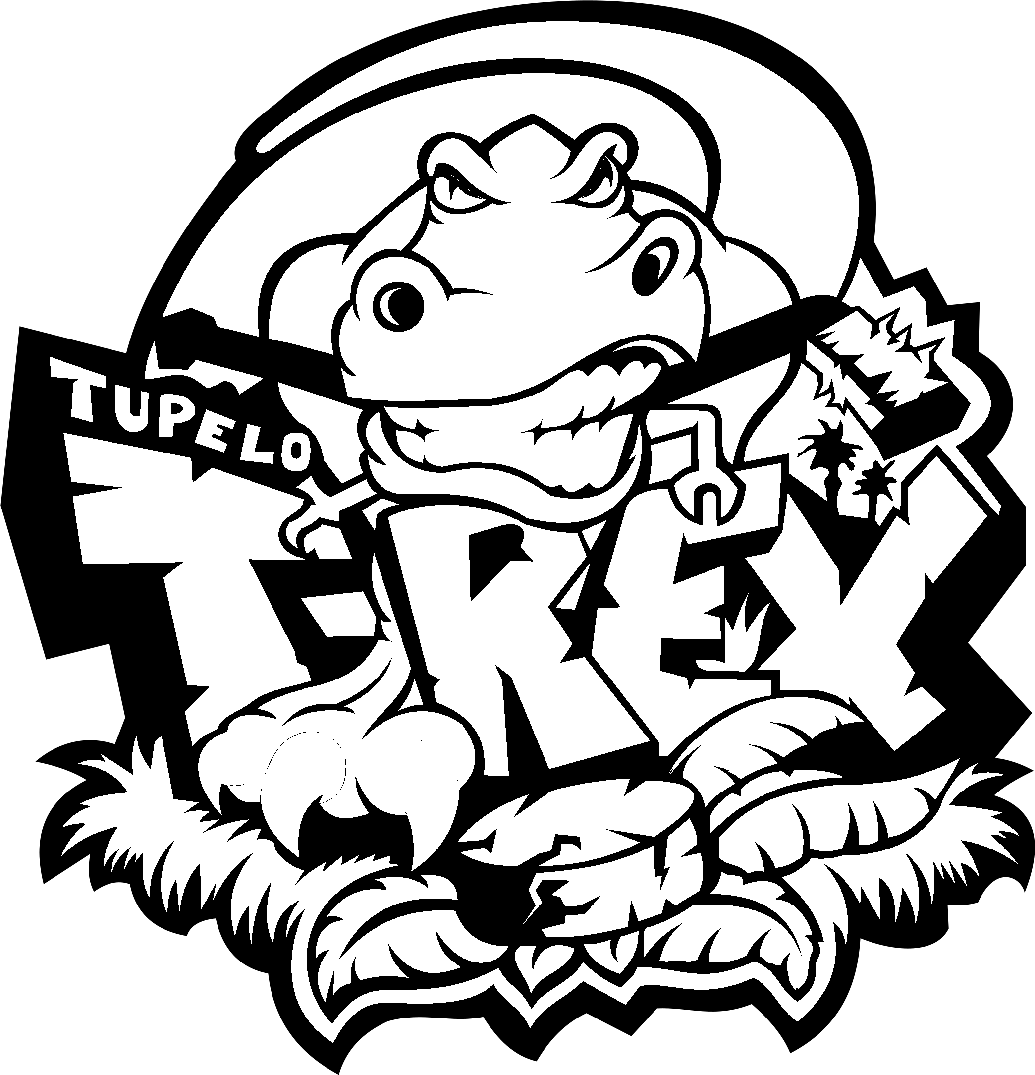 Tupelo T Rex Logo Black And White - Tupelo T-rex (2400x2400)