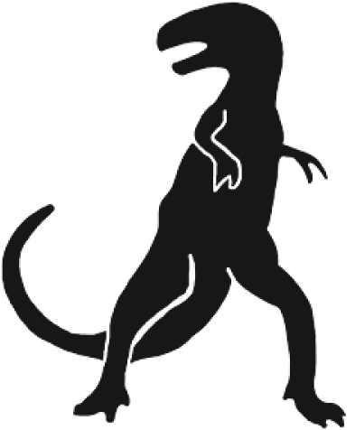 T-rex Dinosaur - Dinosaur Silouette Clipart (500x500)