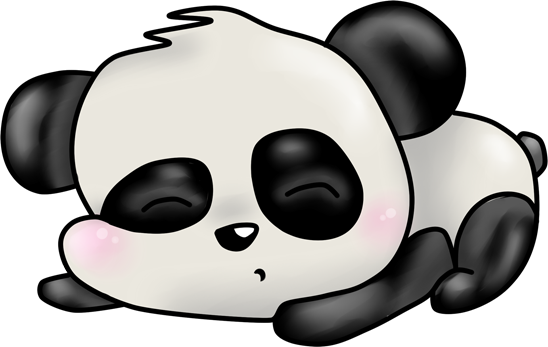 Black And White Panda Sleeping - Cartoon (548x347)