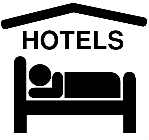 Hotel Sleeping Accomodation Clip Art Black White Hi - Hotel Symbol (580x543)