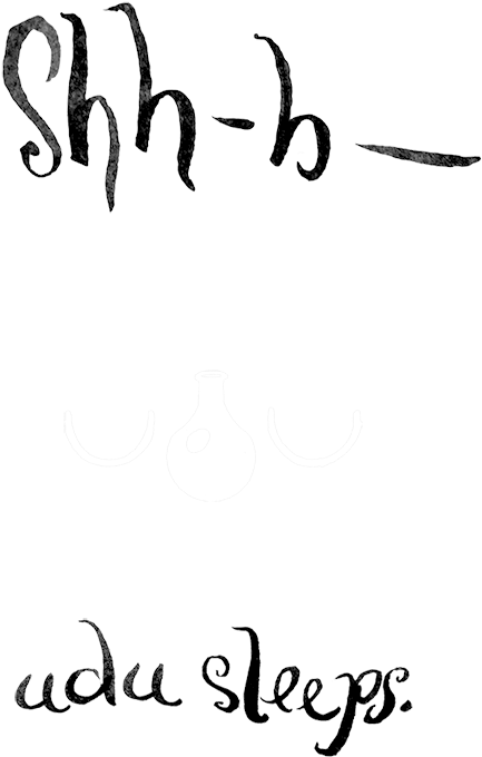 Udu Sleeps - - Calligraphy (500x700)