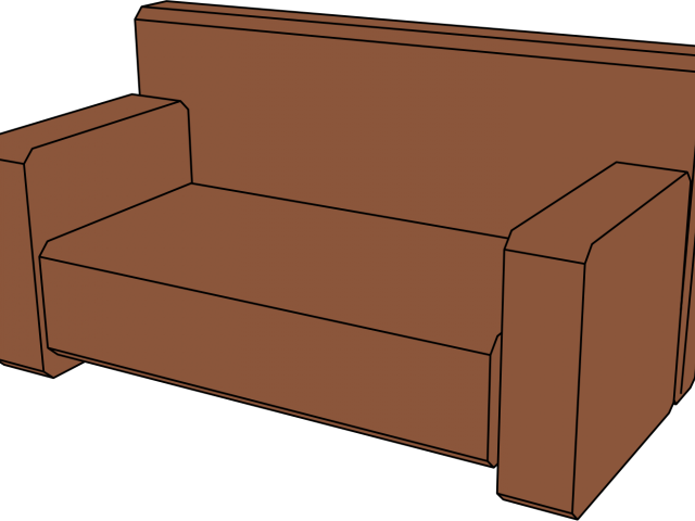 Couch Clipart Perspective - Sofa Bed (640x480)