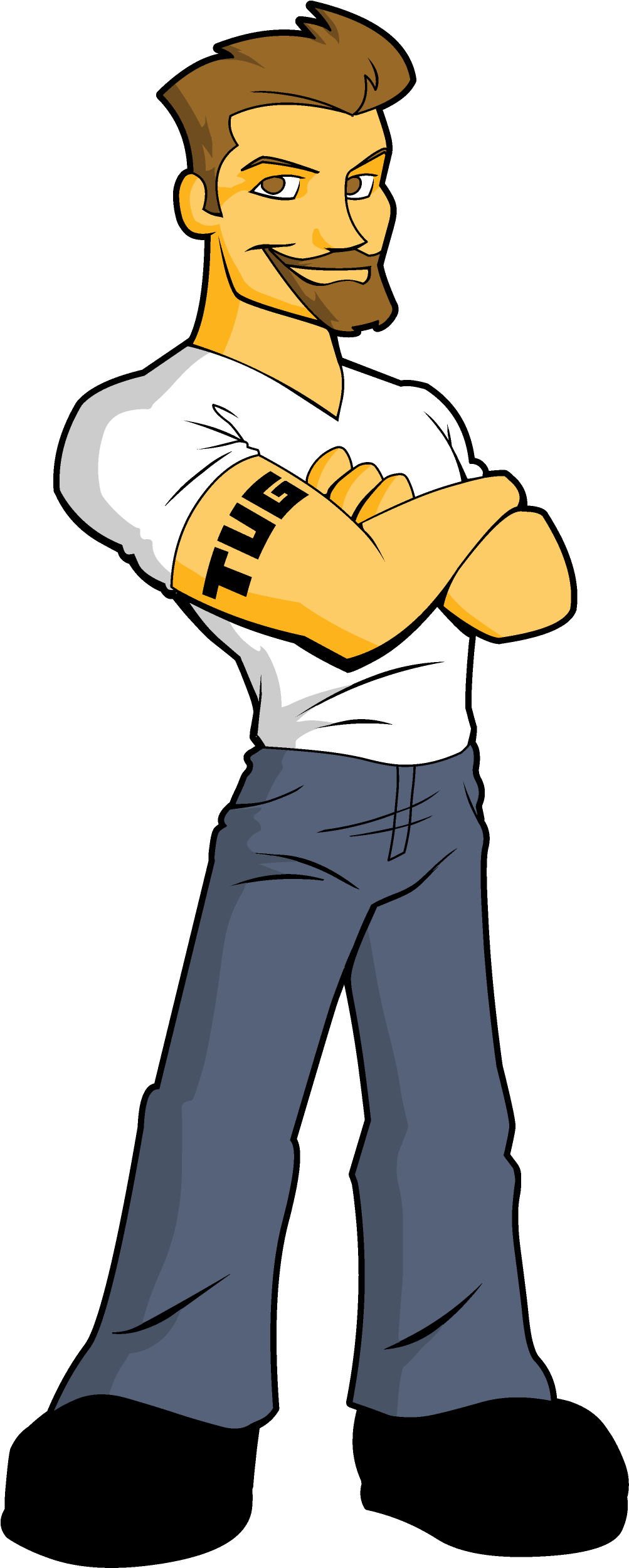 Tug In Jeans - Cartoon (1073x2601)