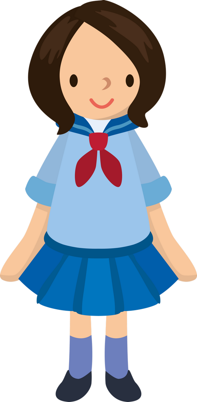 Girl In Uniform Clip Art Png (628x1280)