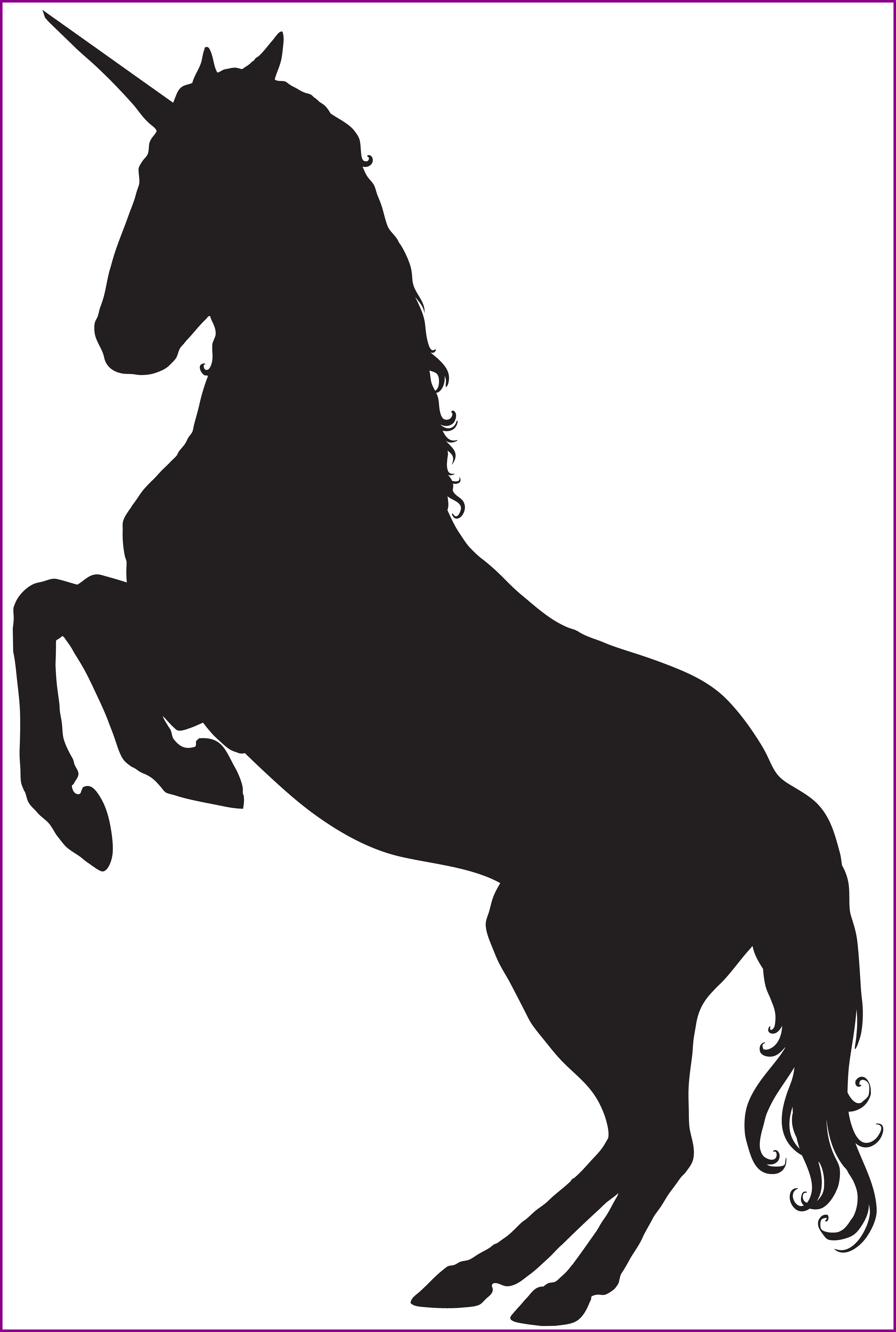 Shocking Unicorn Silhouette Png Clip Art Image Cameo - Free Unicorn Silhouette Vector (5403x8030)
