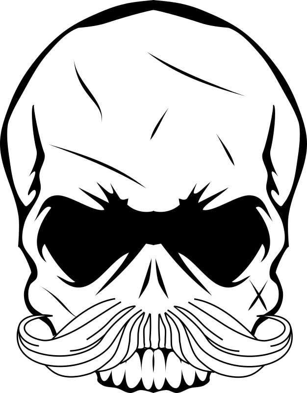 Clipart - Skull Mustache - Skull With Mustache Png (626x800)