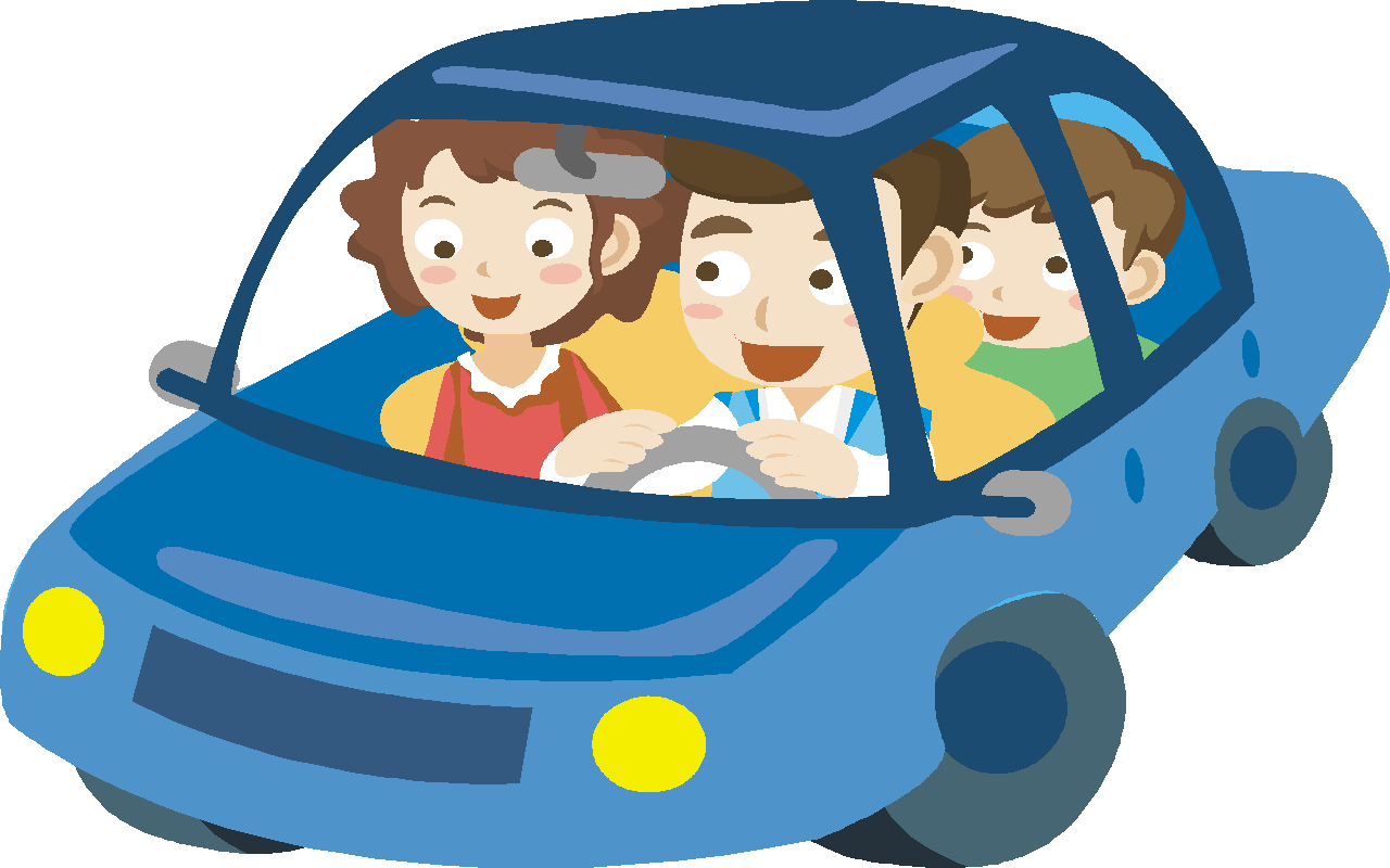 Blue Car Clipart Family Car - Family Driving In A Car (1280x800)