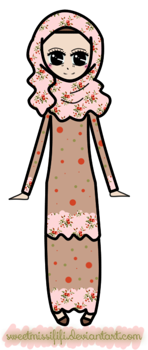 Pin Muslim Girl Clipart - Illustration (412x734)