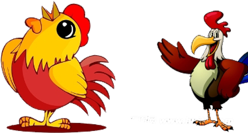 Chicken Cartoon Chinese New Year - Rooster (500x500)