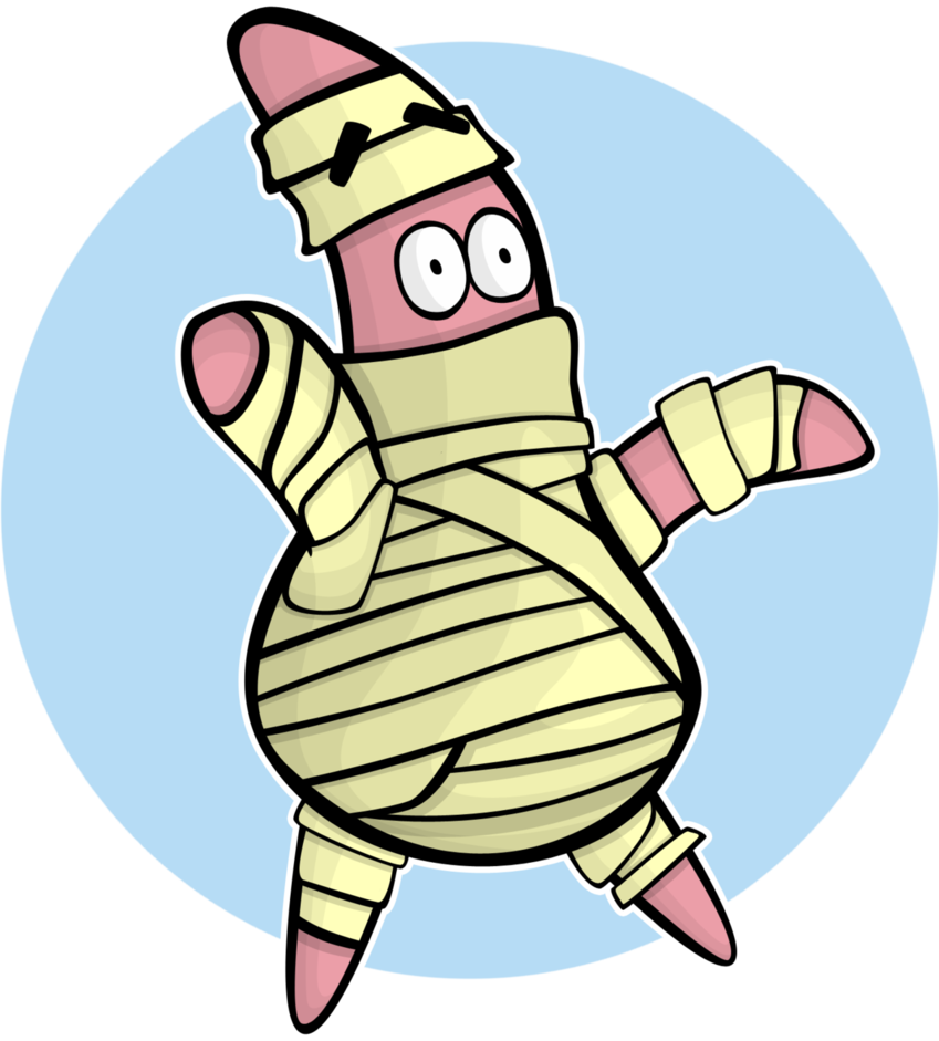 Patrick Star Mummy By Rextore - Cartoon (849x941)