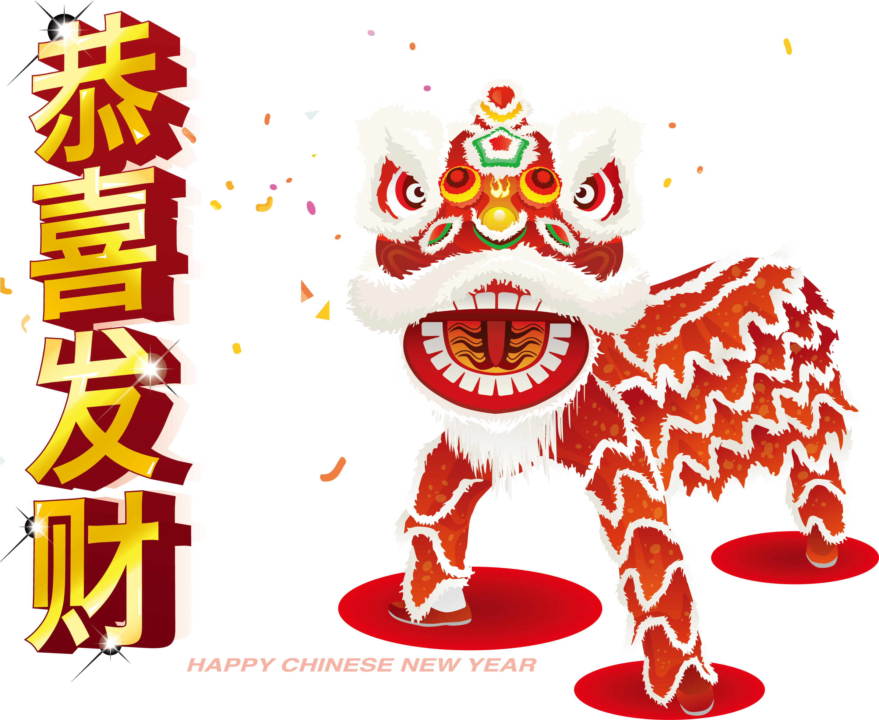 Festival Chinese New Year Lion Dance - Chinese Lion Dance Background (2885x2419)