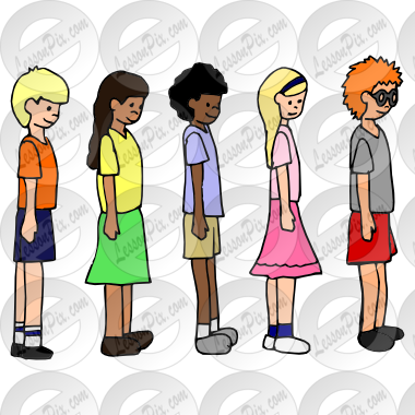 Children Standing In Line At School Clipart Download - Standing In Line Clipart (380x380)