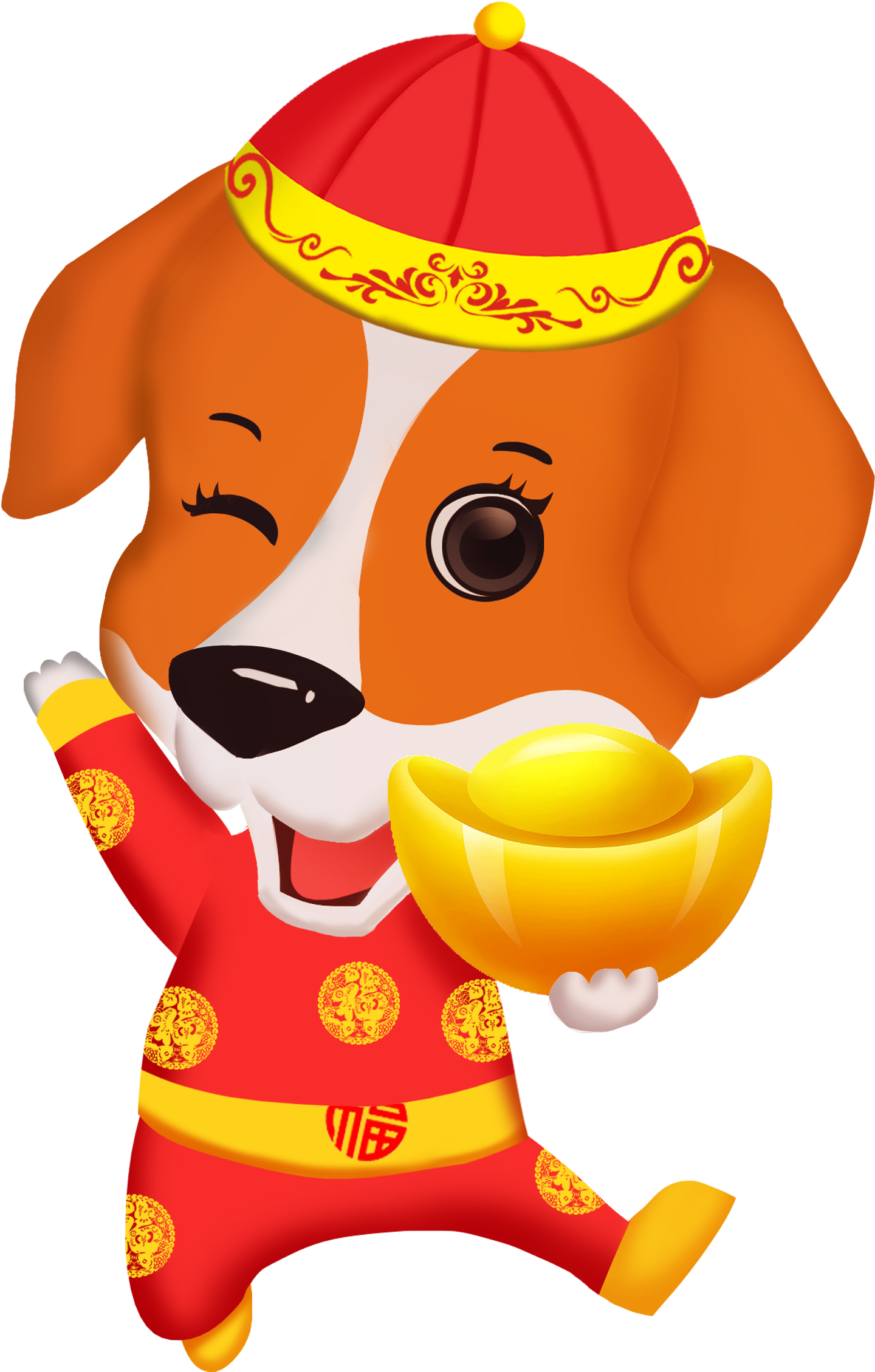 Dog Cartoon Chinese New Year - 狗 年 卡通 Png (1708x2412)