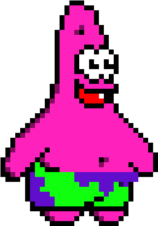 Patrick Star - Minecraft Pixel Art Spongebob (410x470)