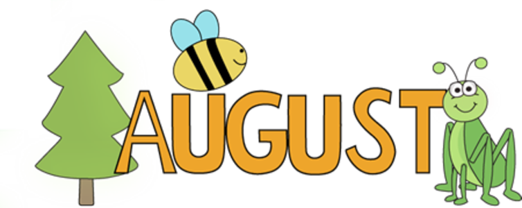 August Beautiful Clipart Image - August Calendar Clip Art (754x300)
