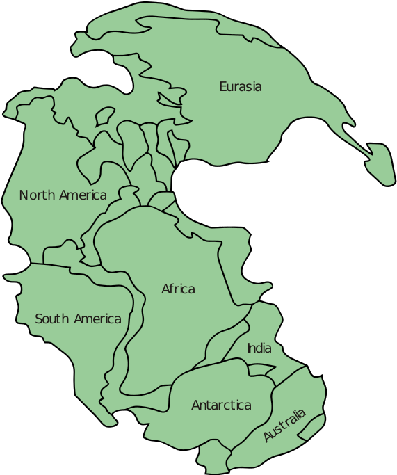 Pangaea - Wikipedia - World Map 300 Million Years Ago (580x683)