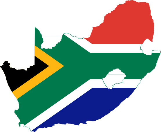 Africa Map Clip Art - South Africa Flag Map (555x454)