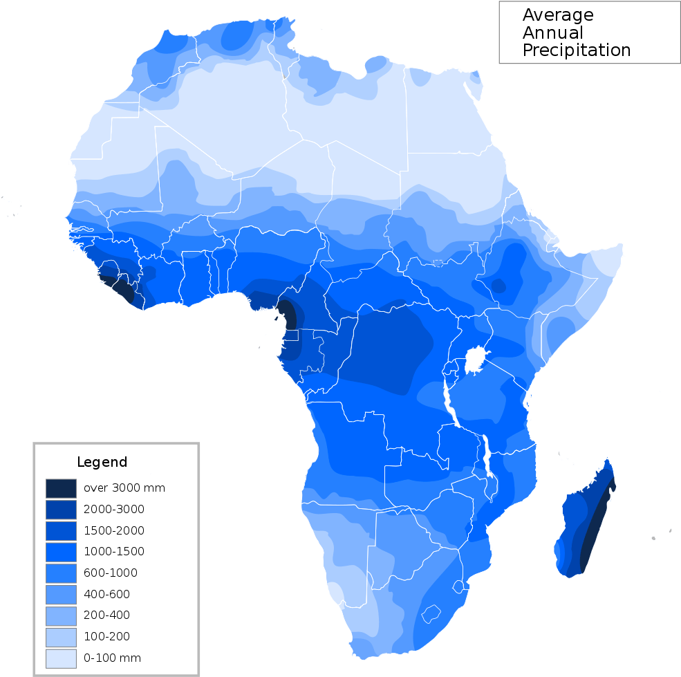 Precipitation Map Of Africa (1024x1024)
