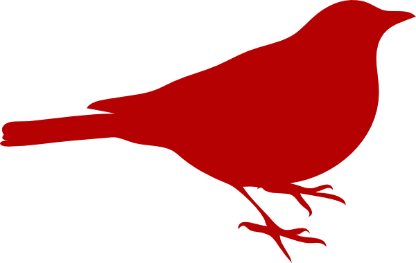 Red Bird Clip Art - Bird Is The Word Note Cards (600x380)