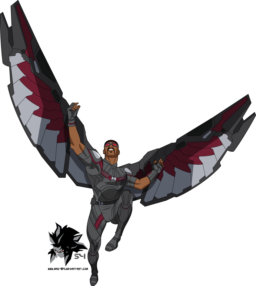 Sam Wilson Aka Falcon Mcu By Mad-54 - Bruce Timm Art 2017 (845x945)