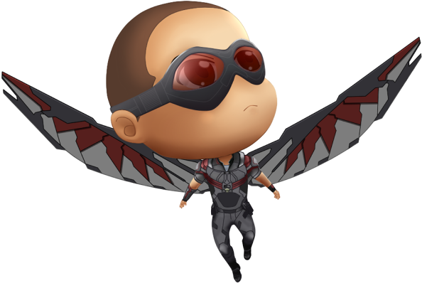 Chibi Falcon By Ijayoyo - Black Panther Chibi Png (600x414)