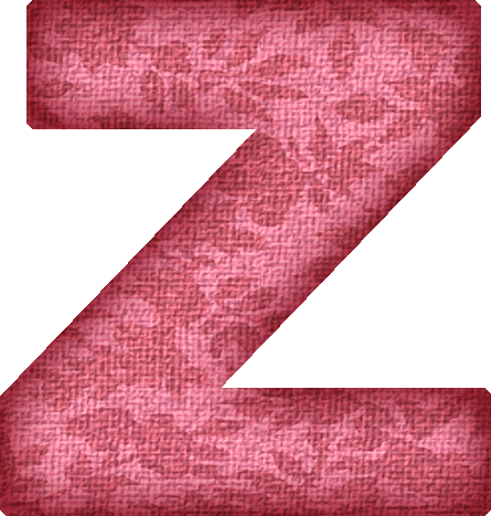 Pink Flower Fabric Letter Z - Letter (445x467)