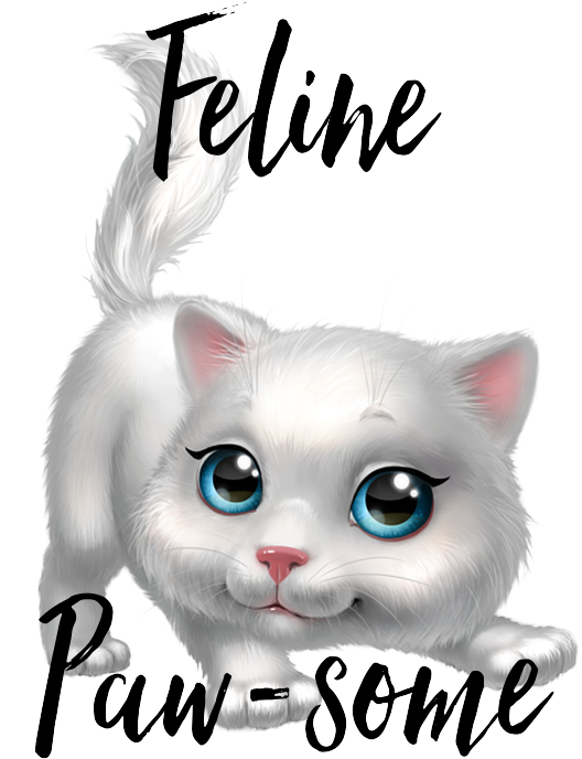 'feline Paw-some' Poster - Reserved For Sara - Large Crescent Moon In Silver On (600x700)