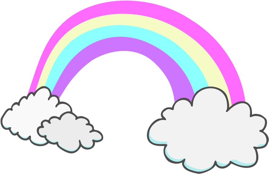 Rainbow And Clouds Cartoon Rainbow With Clouds - Rainbow And Clouds Cartoon Rainbow With Clouds (1000x677)