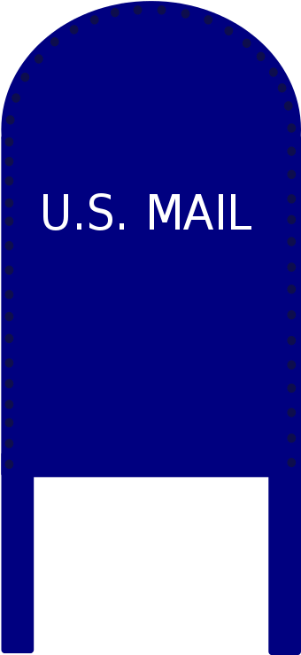Mailbox Free To Use Clipart - Electric Blue (566x800)