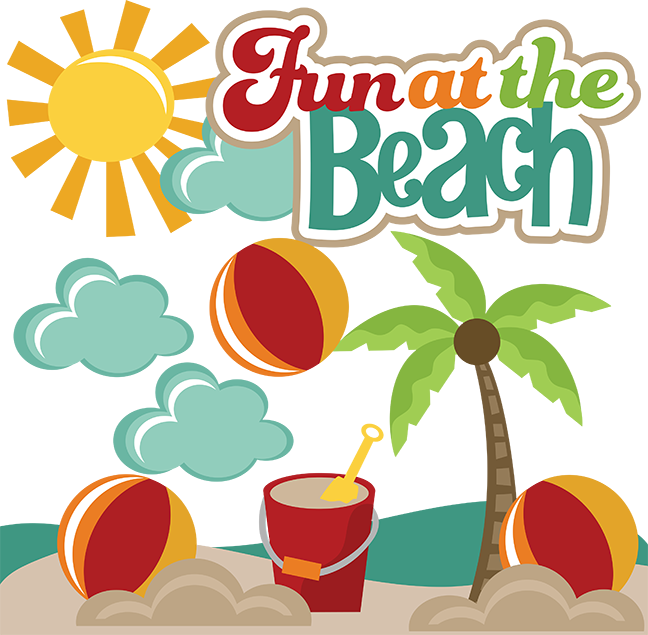 Fun At The Beach Svg Collection Beach Svg Files Cutting - Having Fun In The Beach Clipart (648x635)