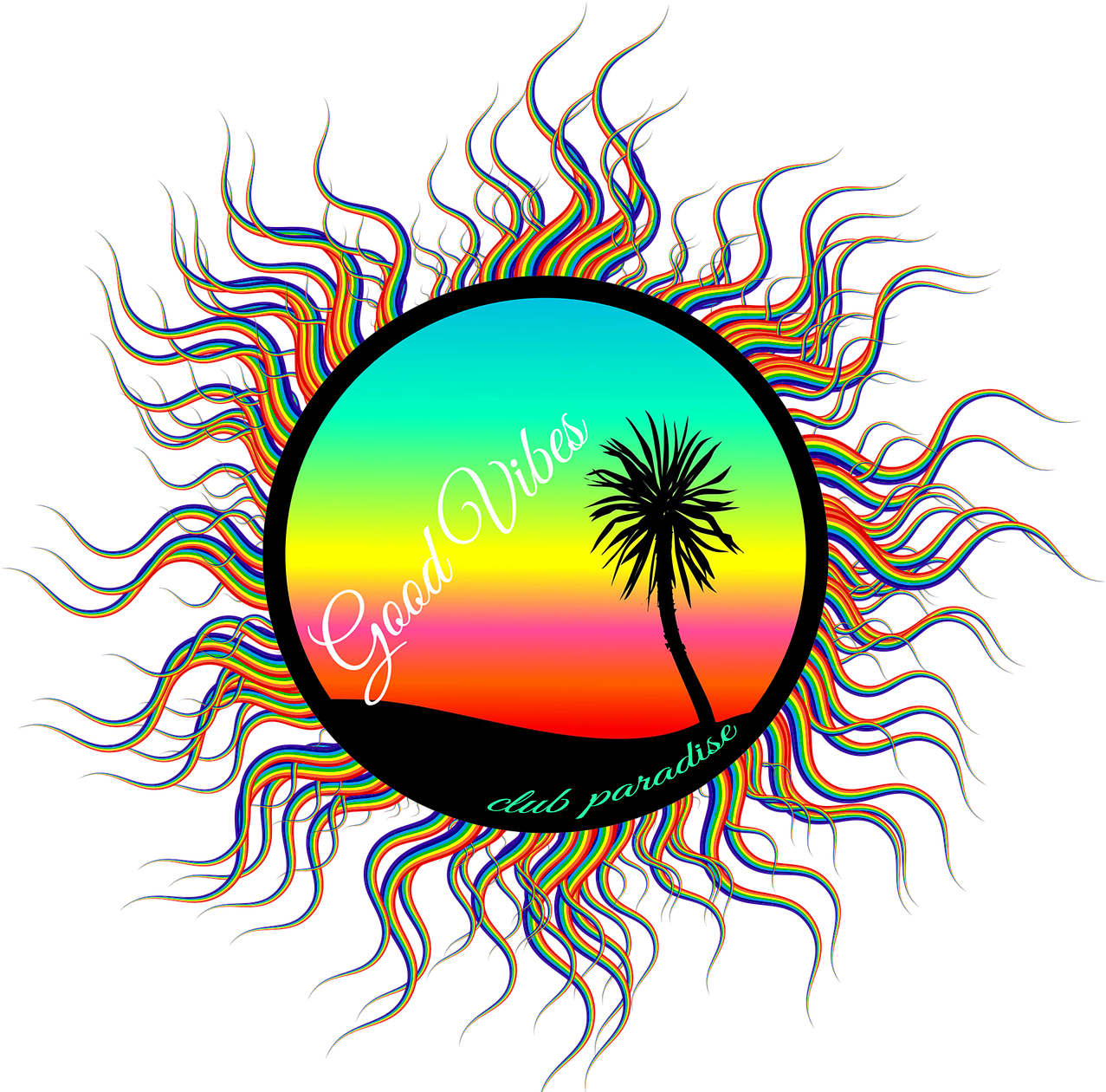 Palm Tree Beach Art Sunset Palm Transparent Image Palm - Logos De Palmeras Y Sol (1276x1280)
