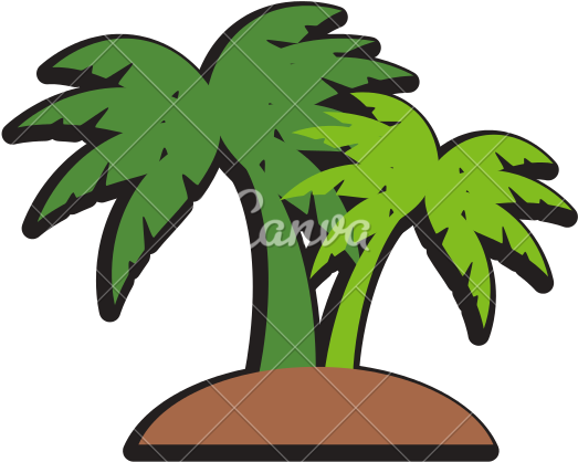 Pin Clipart Palm Trees Beach - Illustration (550x550)
