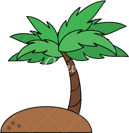Pin Clipart Palm Trees Beach - Vector Graphics (550x550)