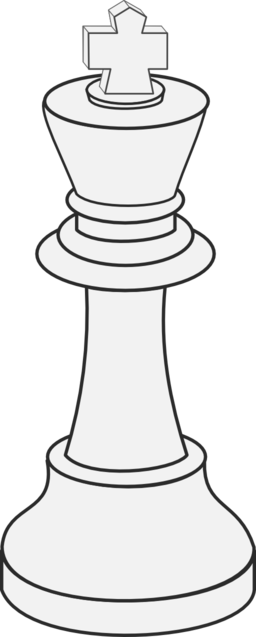 White King Chess - King Chess Piece Drawing (256x637)