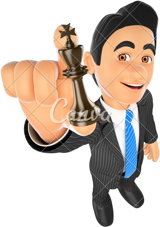 3d Businessman With Chess King - James Ferraro Human Story 3 (615x800)