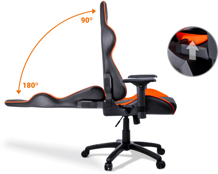 Office Chair You Can Sleep In Inside Cougar Armor Gaming - Cougar Armor Gaming Chair (black And Orange) (733x578)