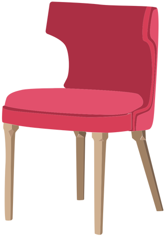 Curved Back Chair Icon Transparent Png - Pink Chair Icon 3d (512x512)
