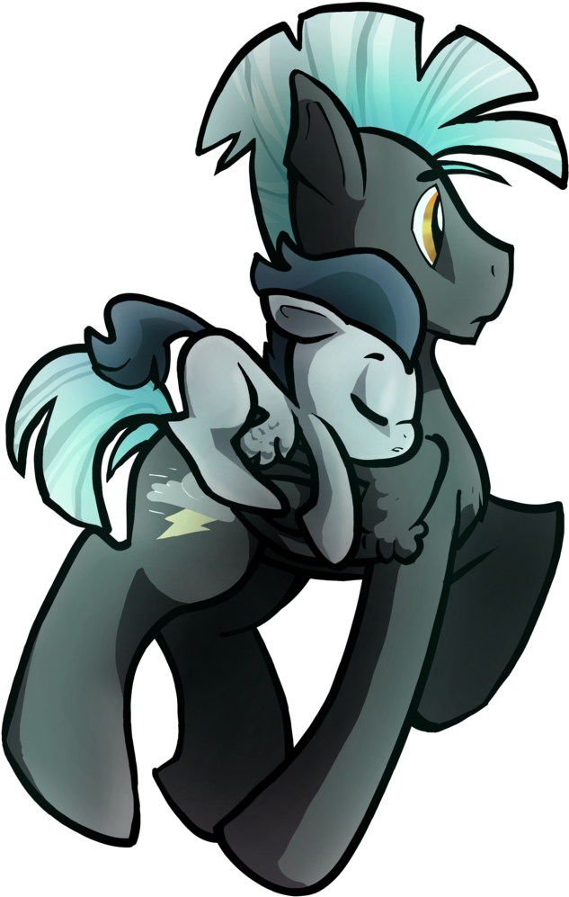 Heyerika, Brothers, Eyes Closed, Pegasus, Ponies Riding - Cartoon (651x1024)